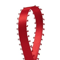 3/16" Double Face Satin Picot Ribbon Feather Edge 50 Yds-Red