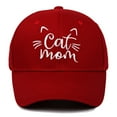 thumbnail image 2 of Baseball Cap CAT MOM Embroidered Baseball Caps Men Women Summer Sun Hats Adjustable Hard Top Cat Lover Caps Baseball Hat One Size, 2 of 3