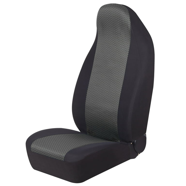 Auto Drive 1Piece High Back Atlanta Car Seat Covers Polyester Jacquard  Black - Universal Fit, 2202SC260 