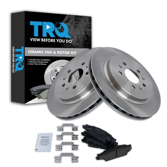 TRQ Rear Brake Pad and Rotor Set Ceramic Fits 2006-2007 Cadillac CTS 2005-2011 STS