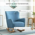 thumbnail image 5 of HOMCOM Modern Rocking Chair Sofa Armchair Modern Accent Chair with Thick Padding, Winged Back for Living Room, or Bedroom, Blue, 5 of 9