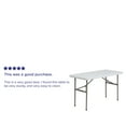 thumbnail image 5 of Emma + Oliver 4-Foot Granite White Plastic Folding Table - Banquet / Event Folding Table, 5 of 11