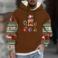 thumbnail image 3 of Lopecy-Sta Men's Long Sleeve Tops Casual Christmas Sweatshirts Cute Santa Claus and Elf Novelty Hooded Holiday Pullover Sweatshirts for Men, 3 of 5