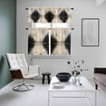 thumbnail image 4 of Black Beige Lake Kitchen Curtains Sets for Windows 24 Inch Length, Aesthetics Mysterious Abstract Rod Pocket Window Treatments Tier Curtains and Valances Set for Bedroom/Bathroom, 4 of 8