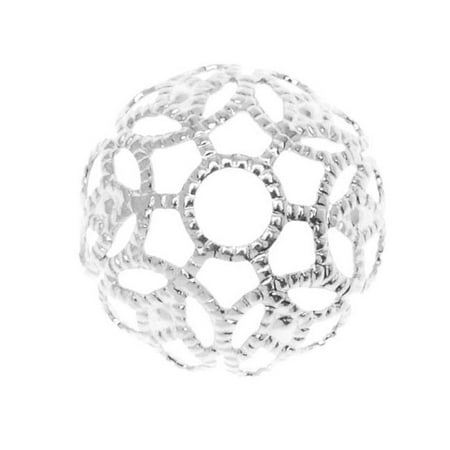Silver Plated Bead Caps - Silver Plated Large Ornate Filigree Bead Caps 11mm (20)