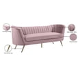 thumbnail image 6 of Meridian Furniture Margo Pink Velvet Sofa, 6 of 7