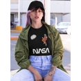 thumbnail image 2 of NASA Nasa Astronaut Gazing Moon Shaped T-Shirt Women -NASA Designs, Female x-Large, 2 of 4
