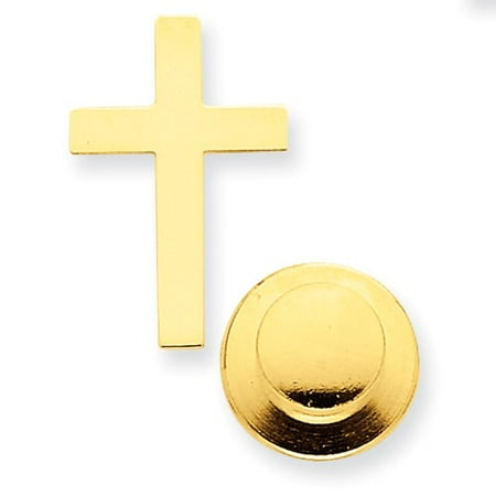 14k Yellow Gold Polished Cross Tie Tac