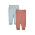 thumbnail image 2 of Hanes Pure Comfort Baby French Terry Joggers, Organic Cotton, Boys & Girls, 2-Pack Silver Spotlight/Misted Rose 24MTH, 2 of 2