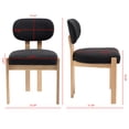 thumbnail image 2 of PORKISS Upholstered Dining Chairs Set of 2, Mid-Century Kitchen Chairs with Solid Wood Legs and Cushioned Wingback for Kitchen, Black, 2 of 8