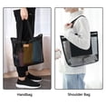 thumbnail image 7 of Vaupan Mesh Beach Bag, Shoulder Bag Large Capacity Ultralight Mesh Swimming Bag with Pockets Suitable for Beach Picnic Vacation, Lightweight and Durable, Simple Universal Toiletry bag (Black), 7 of 7