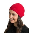 thumbnail image 4 of SnugZero Over-the-Ear Kufi Beanie Checkered Knit Adult, Red, 4 of 4