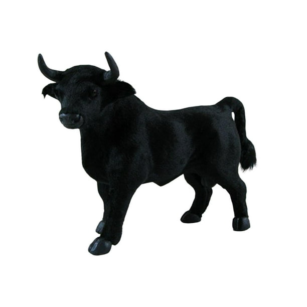 Handicraft Bull Doll Party Favor, Adornos de escritorio Juguete educativo Manualidades de regalo de cumpleaños, Mini modelo de figuritas de negra