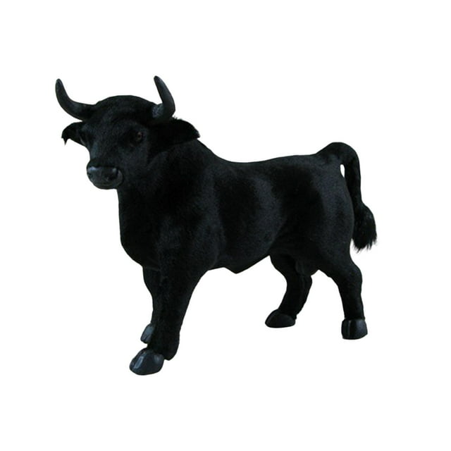 Handicraft Bull Doll,Realistic Detailed Action Figures Educational Toy,Black Cow