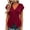 0625LiBrick Red, variant on Wang6 Womens V Neck T Shirts Trendy Summer Short Sleeve Loose Fit Tops Causal Cross Neck Solid Tees Shirts 0625LiWhite XL