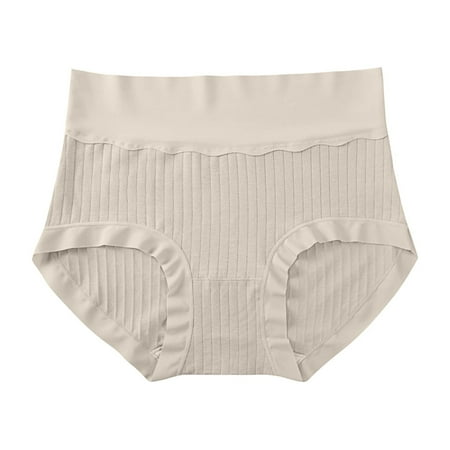 3 Packs Women s Underwear Pure Crotch Class A Baby High Waisted Lightly Abdomen Large Sized Briefs Panties for Women XL Coffee