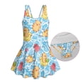 thumbnail image 4 of Uorisanigo Girls Swimsuits Cute Capybara Swimming One Piece with Skirt Bathing Suits Modest Shorts Size 3-4 Swimwear Summer Beach, 4 of 6