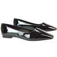 thumbnail image 3 of XY London Womens Maci Patent Faux Leather Square Toe Ballerina Flats, 3 of 5