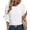 White, variant on DOKOTOO Blouses for Women 3/4 Ruffle Sleeve Crewneck Tops Business Work Blouse Casual Dressy Loose Shirts