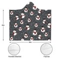 thumbnail image 3 of Wearable Blanket,Black Christmas Snowman Pattern Hooded Wearable Flannel Blanket for Adults & Teens,Winter Poncho Shawl Wrap Cape Cozy Anti-Pill,50"x60", 3 of 5