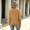 thumbnail image 4 of Womens Crew Neck Knit Sweater Long Sleeve Solid Color Casual Pullover Top, 4 of 8
