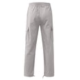 thumbnail image 5 of TQWQT Boys Cargo Pants Kids Loose Fit Sweatpants Elastic Waist Wide Leg Trousers Multi Pocket Casual Long Pants Children Streetwear Joggers Comfortable Playwear Outdoor Activewear White Size 4-12, 5 of 9
