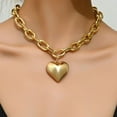 thumbnail image 3 of Gold Puffy Heart Necklace for Women Chunky Heart Choker Necklace Gold Love Statement Pendant Necklace Trendy Jewelry Gift for Women, 3 of 7
