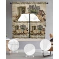 thumbnail image 2 of Vintage Farmhouse Swag Kitchen Curtains Sets for Windows 24 Inch Length, Retro Country Boots Flowers Leaf Wooden Plank Short Window Curtain Swags Valances and Tiers 3 Piece Set for Cafe/Dining Room, 2 of 5