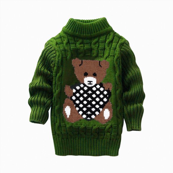 Gubotare Sweater for Toddler Girls Girls Long Sleeve Sweater Crewneck Pullover Sweaters Kids Cute Fall Tops 4T 5T (Green,4-5 Years)