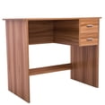 thumbnail image 2 of Sesslife Computer Desk with 2 Storage Drawers, Home Office Desk with Wooden Frame and 35.43" L x 19" W Desktop, Wooden Desks for Home Office Bedroom Living Room, Oak, 2 of 10