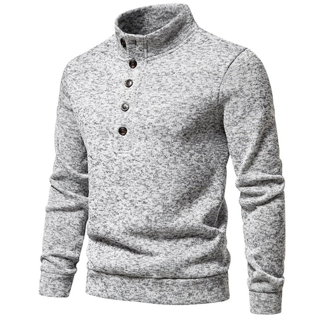 Dvkptbk Chandail Homme Décontracté Chandail Uni à Manches Longues Col Roulé Chandail Hauts Blouse Vêtements en Liquidation