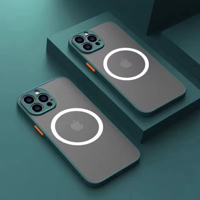 Luxury Matte Magnetic For Magsafe Wireless Charge Case For iPhone 14 13 12 Pro Max Mini Plus Armor Cover funda