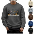 thumbnail image 6 of Long Sleeve Shirts for Men Comfort Wash Sweatshirt Cow Sweatshirt Men Athletic Tops Thick Sweatshirts for Cute Fall Halloween Men's Fall And Winter Hoodless Beige M, 6 of 6