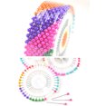 thumbnail image 1 of Baohd Pack of 40 Household Pearl Head Sewing Pins Plastic Manual Locating Needles Colorful Kit Dressmaking Color Random, 1 of 7