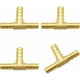 thumbnail image 1 of Conector de manguera de latón de 4 uds, conector de manguera neumática, conector de manguera de combustible en T (8mm) - LSHES, 1 of 5