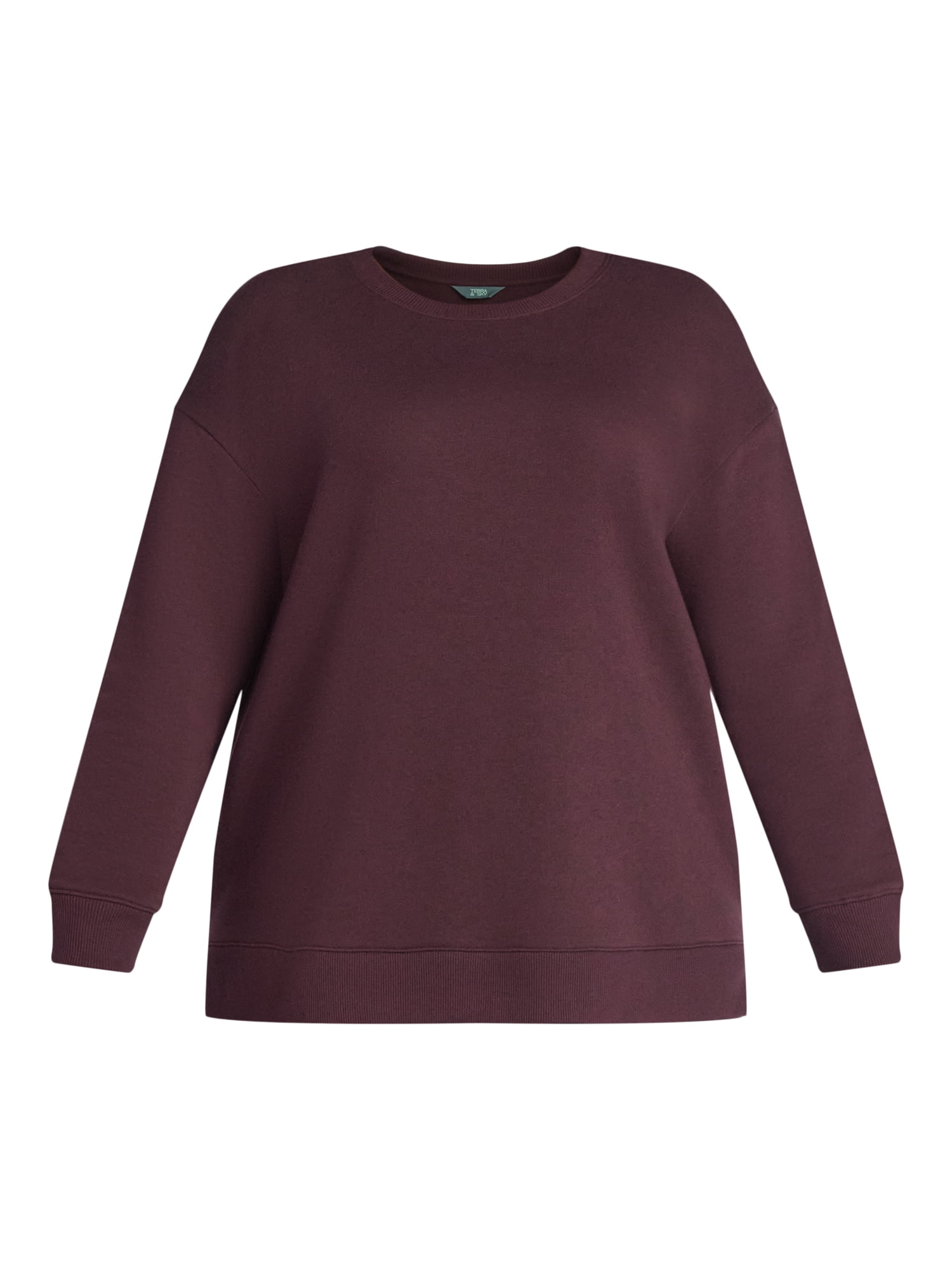 Terra & Sky Women's Plus Size Fleece Sweatshirt, Size 0X-5X