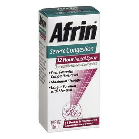 6 Pack AFRIN NASAL SPRAY SEVERE CONGESTION 12 HOUR RELIEF FAST POWERFUL 0.5 (Best Way To Clear Nasal Congestion Fast)