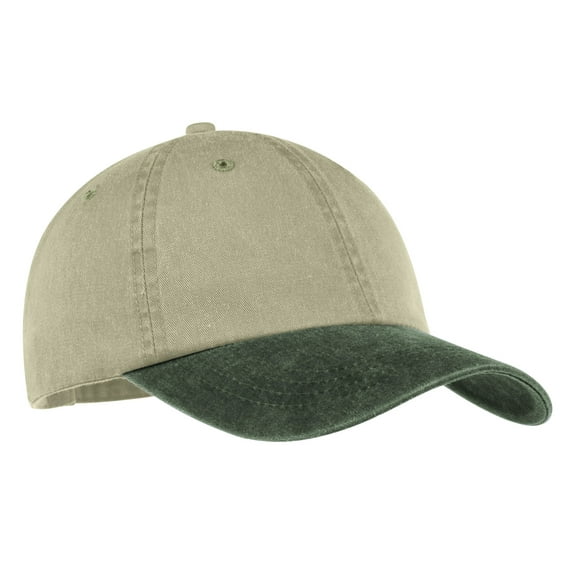 Port & Company -Two-Tone Pigment-Dyed Cap. Cp83 , CP83 , Khaki/Hunter , One Size
