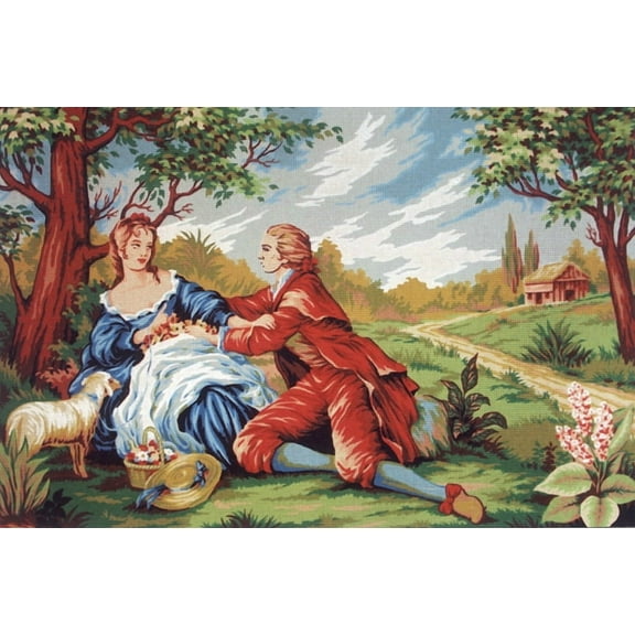 "Flirt" Printed Canvas for  Needlepoint Tapestry Gobelin  Embroidery Gobelin L C963