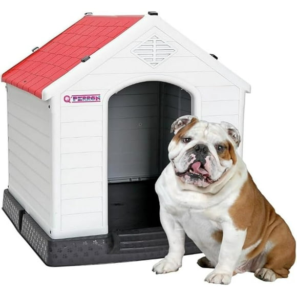 Casa Para Perro Q Perrón Raza Mediana Color Rojo