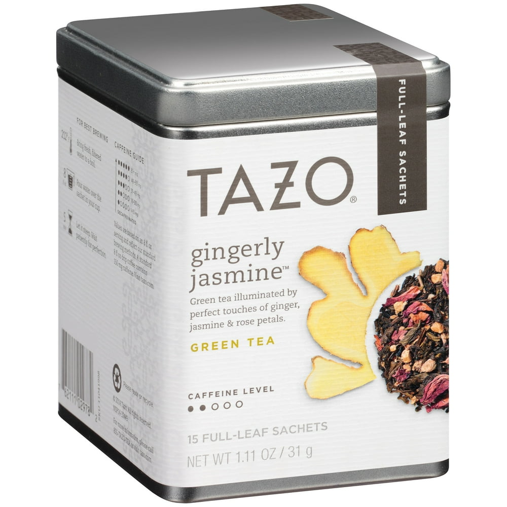 Tazo Gingerly Jasmine Green Tea 1.11 oz. Tin