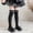 Black, variant on fnnxnal Girls Black Cotton Knee High Socks Pearl Decorated Ribbed Stretchy School Uniform for 3-13 Years,Size 3-8T