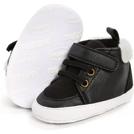 

QWZNDZGR Baby Boys Girls High Top Sneakers Soft Soles Anti Skid Infant Ankle Shoes Toddler Prewalker First Walking Crib Shoes