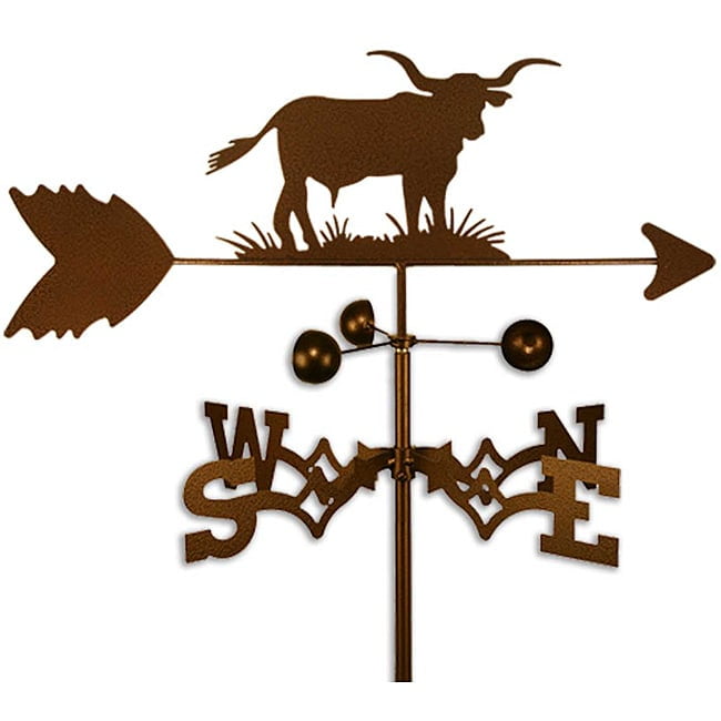 SWEN Products Long Horn Longhorn Bull Steer Cow Flat Post Mount Weathervane ~New~ 