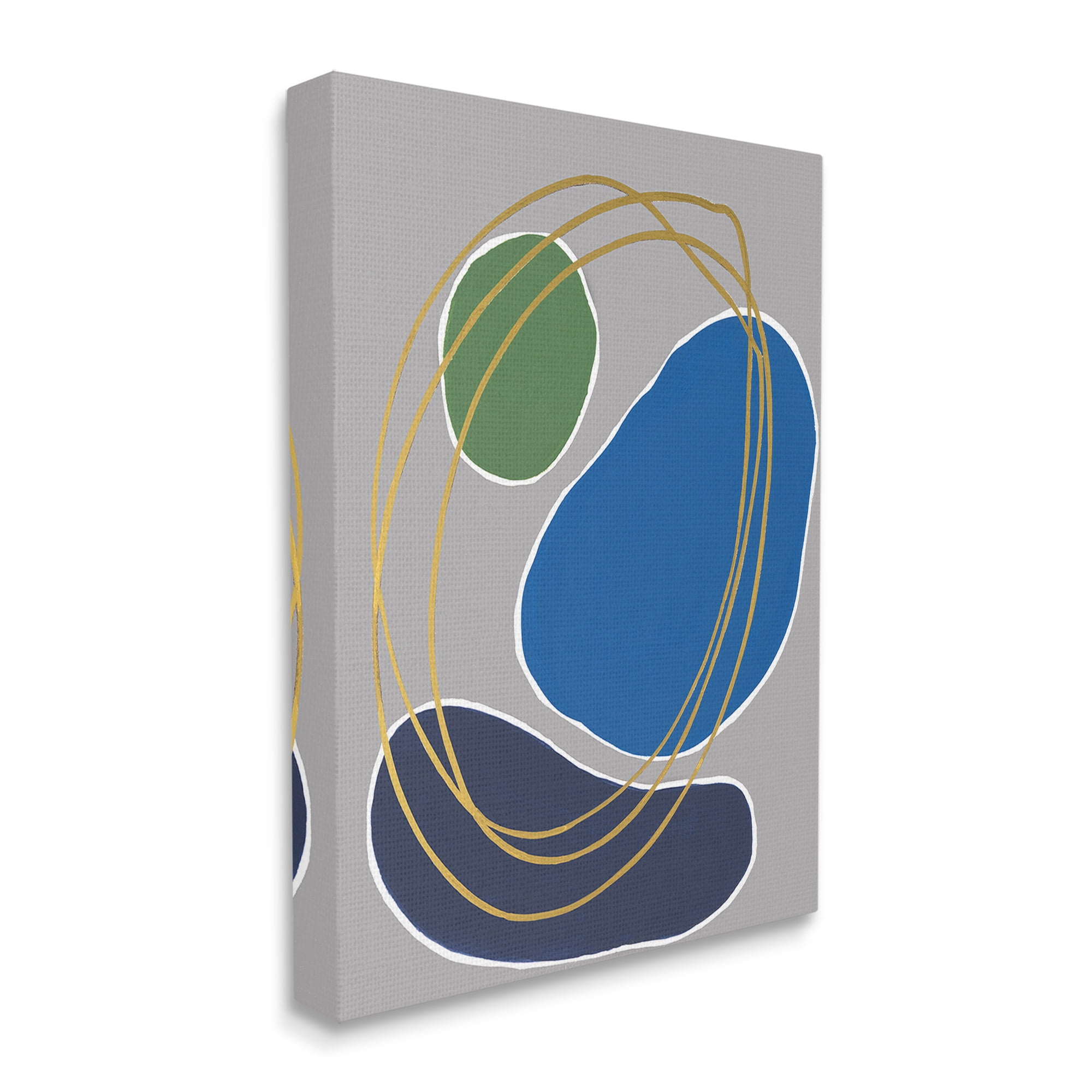 Stupell Industries Oblong Geometric Shapes Abstract Painting Gallery Wrapped Canvas Art Print Wall Art, 36 x 48
