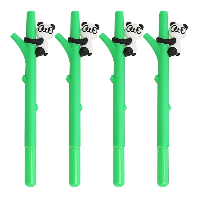 Promotion for Today 4PC Cartoon Panda on The Tree Neutral Pen Writing Click Pen Portable Signing Pen Office Desk Accessories Supplies Gifts for Writing, Drawing, or Bullet Journaling