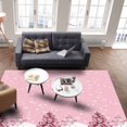 thumbnail image 2 of Pink Christmas Area Rug 2x3ft Snowman Christmas Tree Winter Snowflakes Non-Slip Washable Square Rugs Soft Felt Indoor Floor Mat for Bedroom Kitchen Living Room Bathroom, 2 of 8