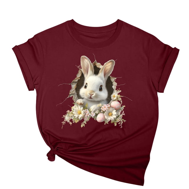 Tops de Cuello Alto para las Mujeres Amante Impreso Camiseta Cuello Redondo Manga Corta, Poliéster Spandex
