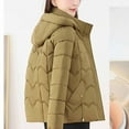 thumbnail image 4 of Puffer Jacket for Women with Detachable Hood, Winter Thicken Warm Pockets Quilted Cotton Full-zip Down Coat Outwear (XL, Yellow), 4 of 7