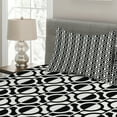 thumbnail image 2 of Ambesonne Black and White Quilted Coverlet 3 Pcs, Lattice Pattern, Queen Size, Black White, 2 of 4